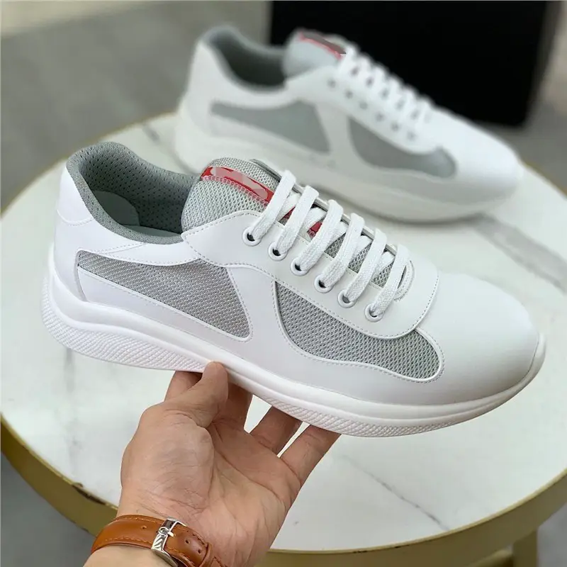 European station tide brand P home explosion models leather splicing hundred sports shoes lace-up breathable casual board shoes foreign trade men's shoes