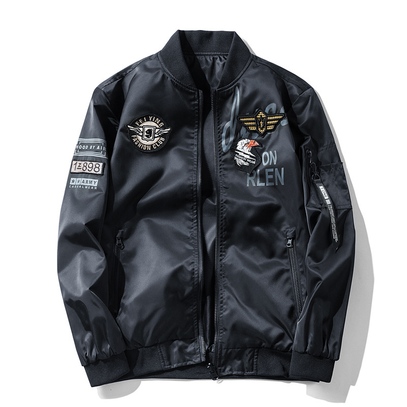 Cross-border Spring and Autumn Double-sided Jacket Men's Casual Baseball Suit Aviator Jacket Outdoor Loose Large Size Jacket Men's Trendy