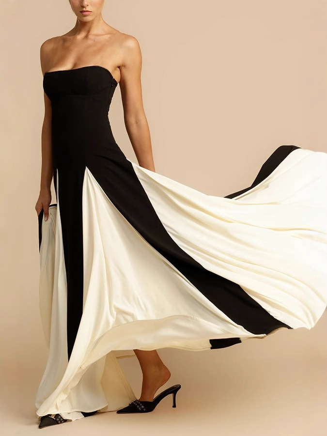European and American Export Dress French Mesh Splicing Dress Women's Banquet Bandagedress Australian Lady Dress