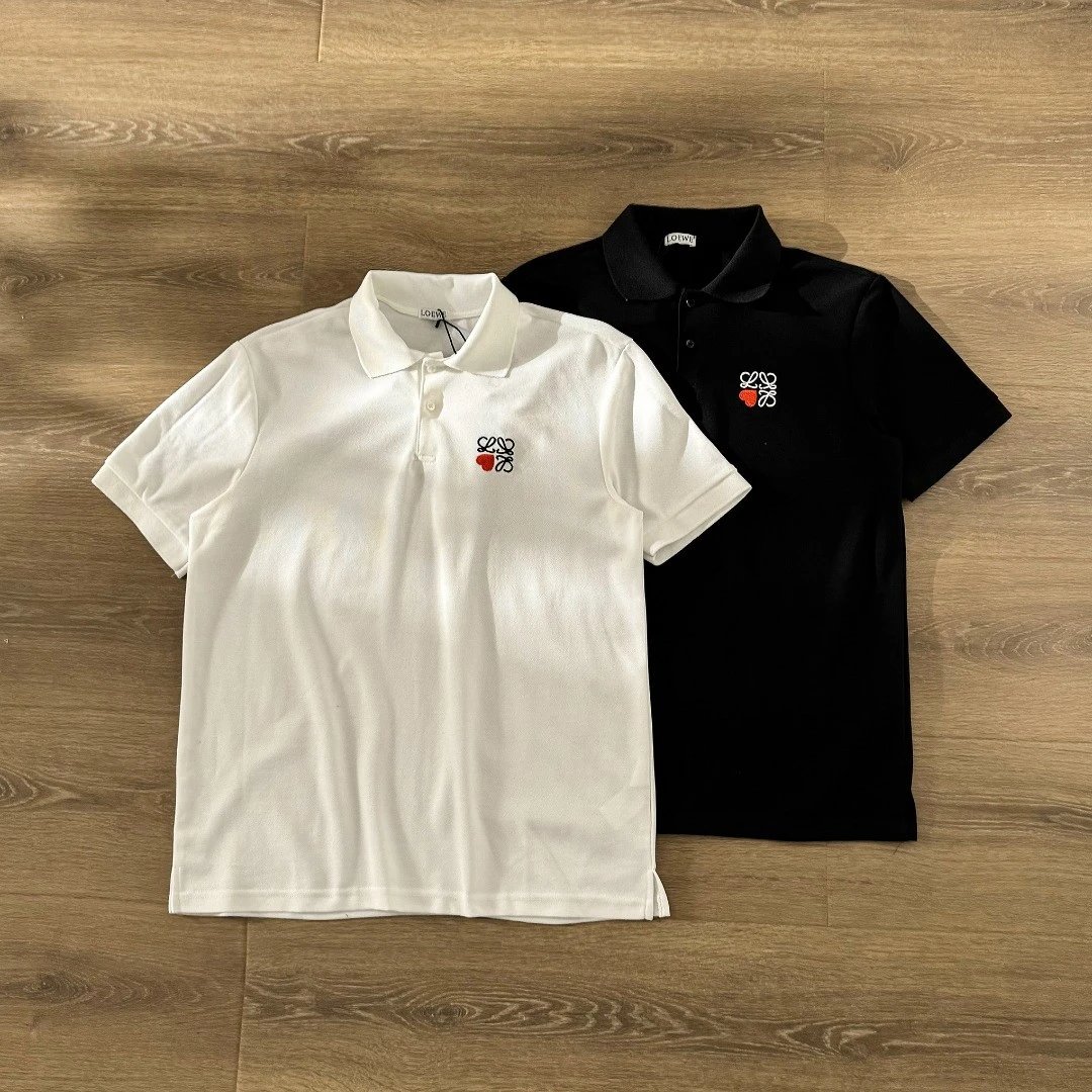 【好货】Lo*we/罗一威爱心刺绣logo短袖POLO衫  男女同款