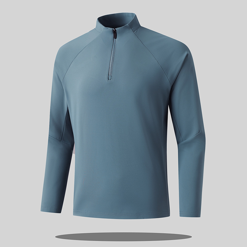 Bird's Same Style Outdoor Spring and Autumn Men's Stand Collar Half-Zip Casual Sports Sweatshirt Men's Running Fitness Long-Sleeve T-Shirt