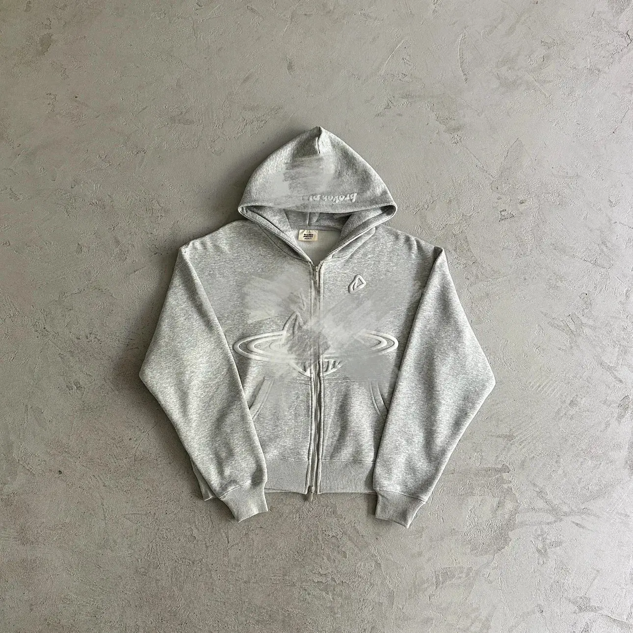 BP131 gray foam zipper sweater