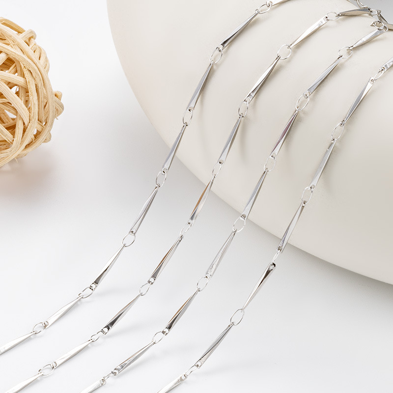 Stainless steel melon seed chain diamond three-dimensional chain non-fading necklace bracelet stainless steel jewelry chain diy in stock