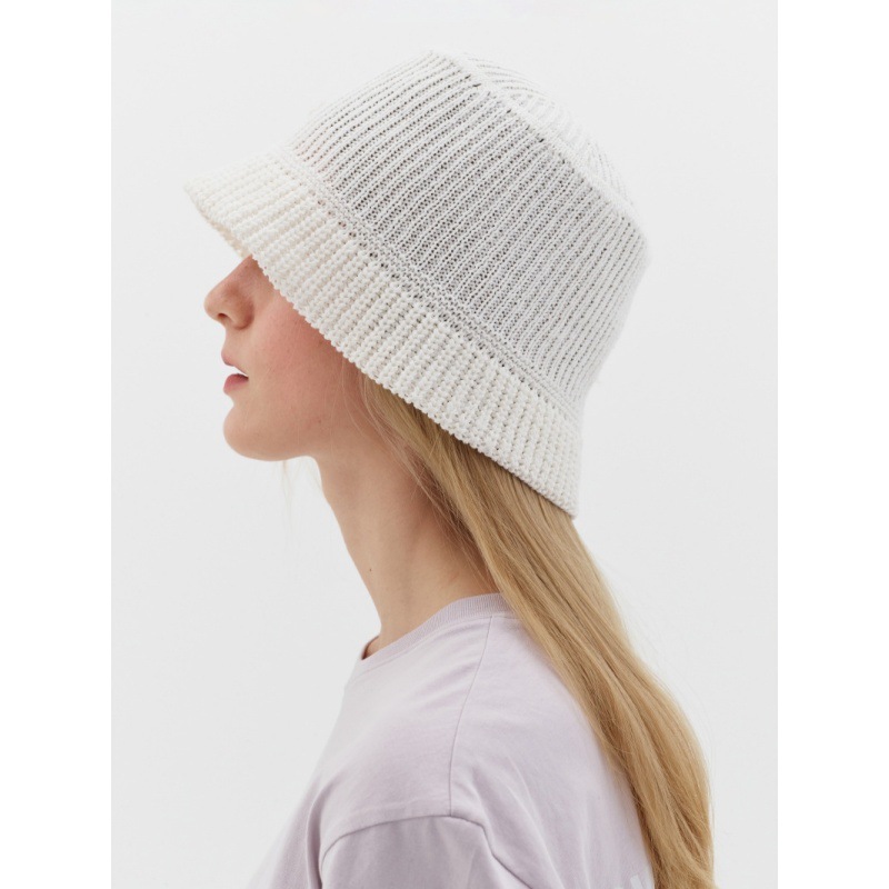 Longmei Pure Cotton Ribbed Knit Fisherman Hat 2025 Spring/Summer New Korean Style Lc Versatile Casual Breathable Hat