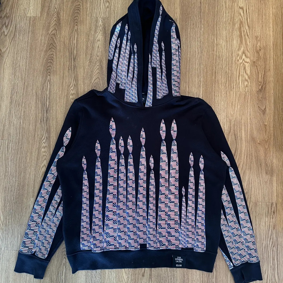 Self-Designed Sr Studios La Ca Sterling Rub Limited Edition Candle Print Hoodie Foto QC de TAOBAO na Qualit.ly