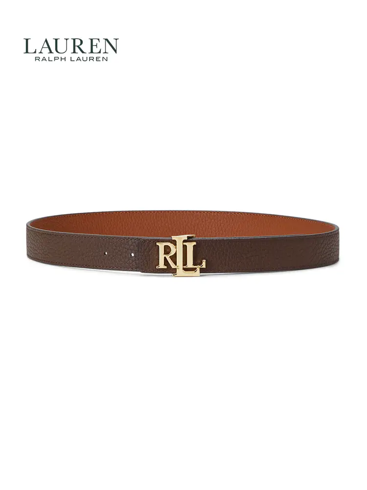 Lauren/Ralph Lauren Women's Classic Logo Reversible Pebbled Leather Belt Rl70396
