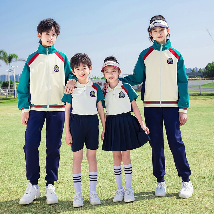 English Style Class Clothes Primary School Students' School Uniform Spring and Autumn Clothes Four-piece Children's Baseball Clothes suit Kindergarten Garden Clothes