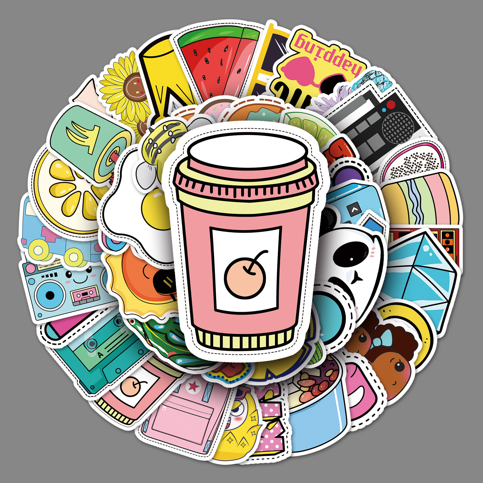 53 VSCO series fresh cartoon waterproof luggage suitcase bicycle decorative car stickers