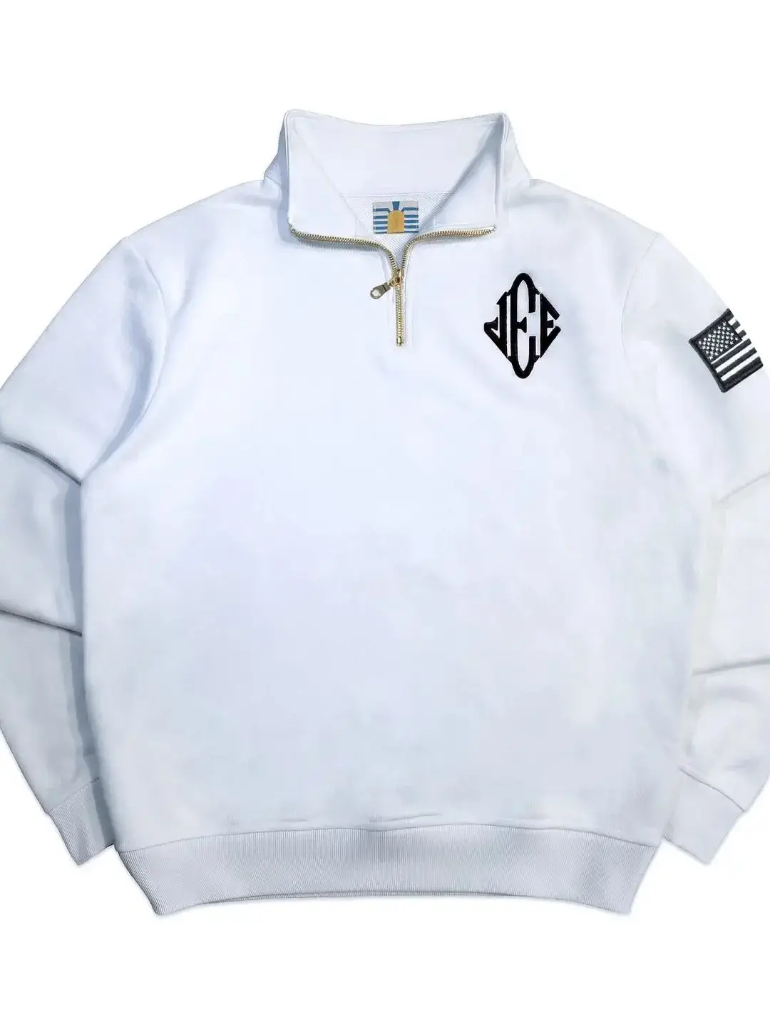 Unisex Y2K Grey Retro Preppy Style Stand Collar Pullover
