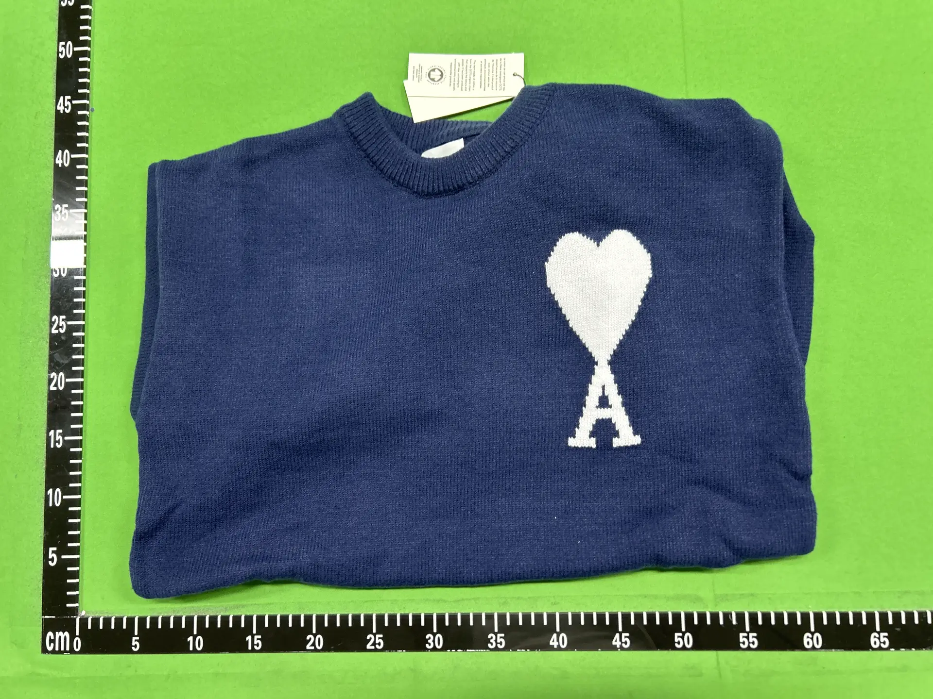 AMI Paris Ami de Coeur Crew Neck Sweater Navy