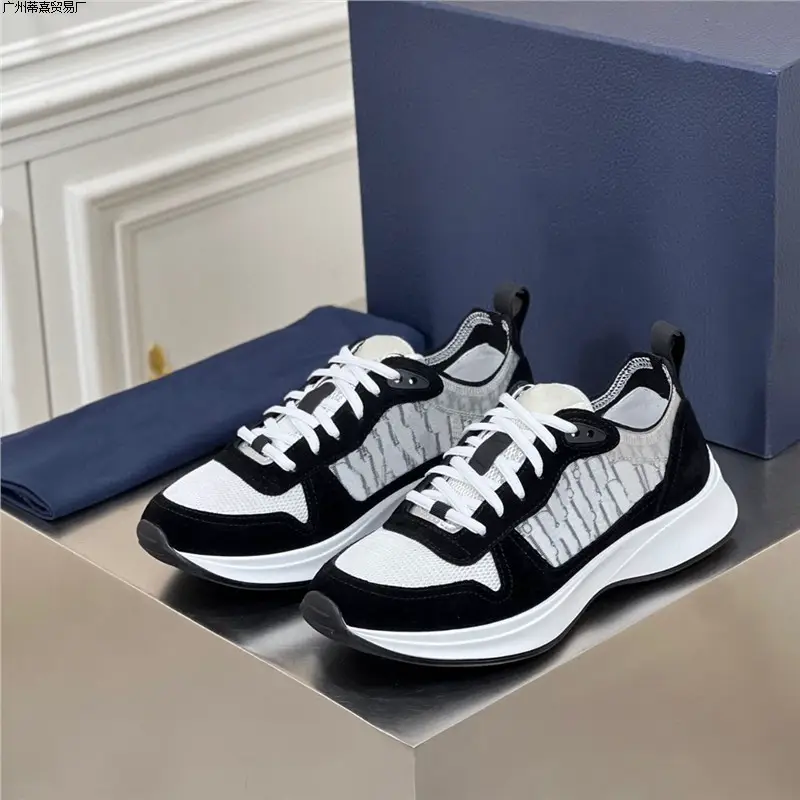 Summer Trendy Mesh Splicing Low-Top Thick-Soled Round-Toe Sports Casual Lace-Up Running Shoes