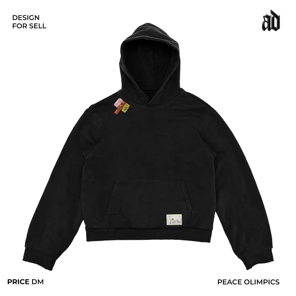 Special Offer! Heavy feeling! Street hip-hop fashion illustration oversized hip-hop loose hooded sweatshirt
