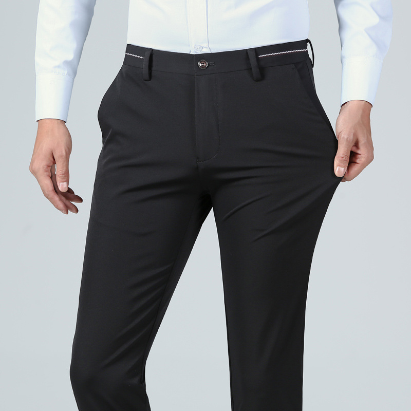 Casual Pants Men's Spring and Autumn New Fashion Black Men's Stretch Pants Straight Slim-fit Youth Business Casual Pants