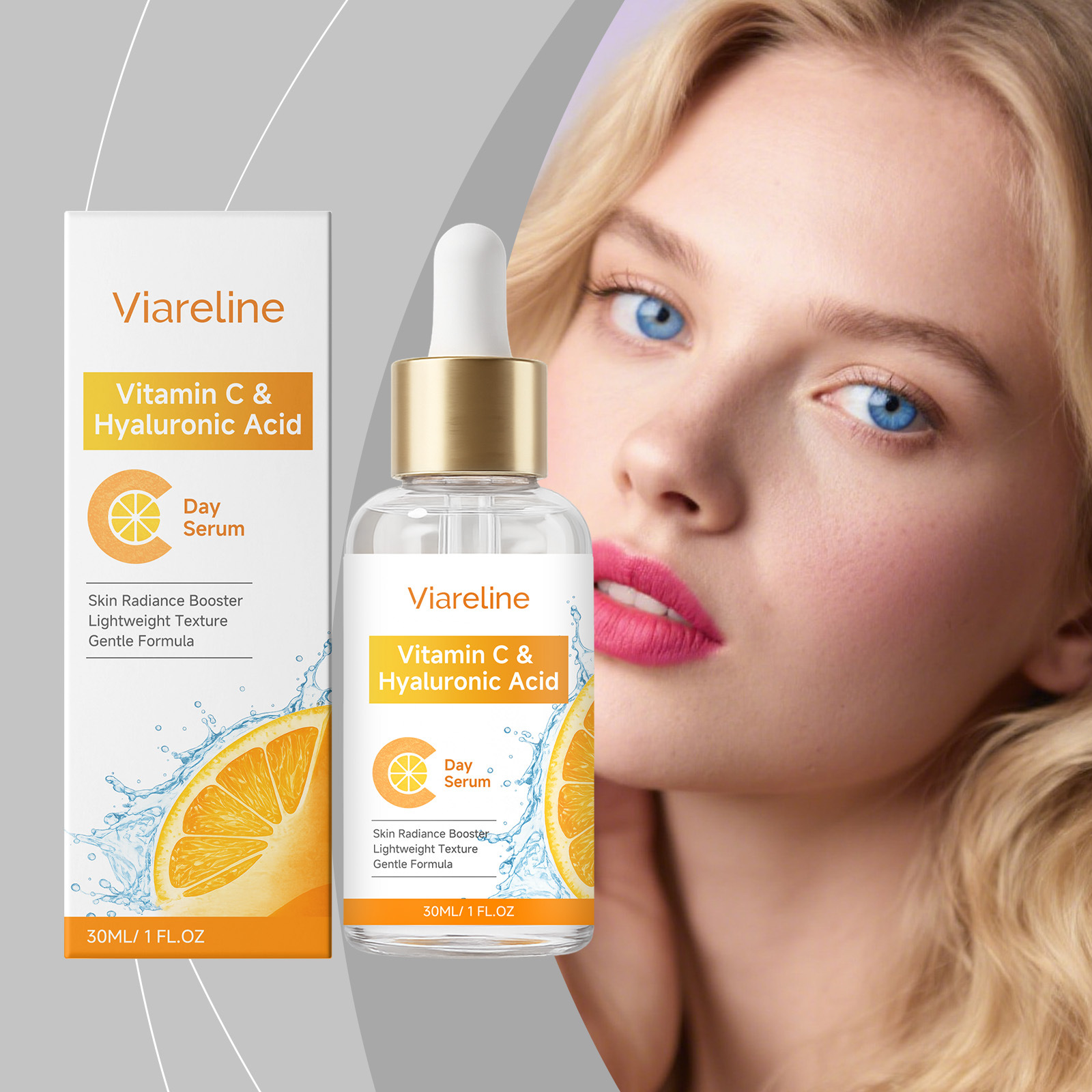 Viareline Vitamin C Skin Care Essence Is Hydrating and Nourishing for the Skin, Gentle on Pores, Refreshing and Non-Sticky