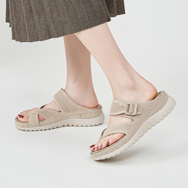 L1902-2 Amazon European and American sports casual sandals new 2025 velcro hollow platform women's sandals