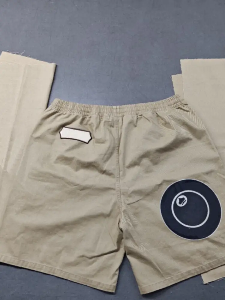 SS25 collaboration pants leg print logo pattern elastic waist loose American retro casual shorts