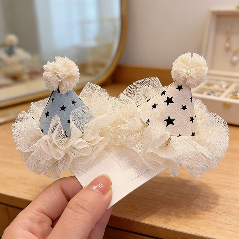 Korean style baby girl headdress children's birthday hat hairpin princess hair accessories diy girl headband baby hair band material