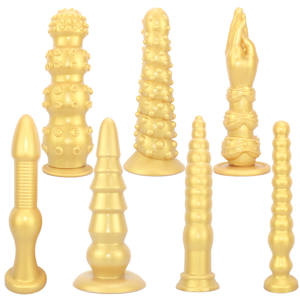 30cm Silicone Anal Plug with Golden Irregular Particles, Anal Expander, Extra-Large Heavy-Duty Fisting Dildo for Anal Masturbation