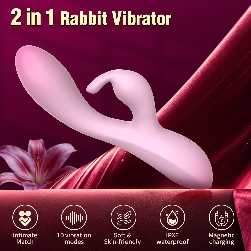 Manno Double-Layer Rubber-Coated Double-Headed Vibrator for Women, Massage and Masturbation Device, G-Spot Orgasm Toy, Adult Sex Toy