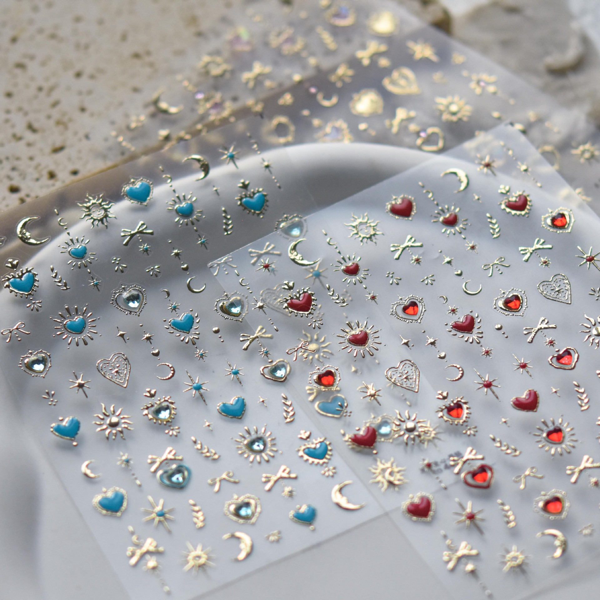 Tomoni Crystal Diamond Nail Art Stickers Instagram Little Red Riding Book Explosive Mobile Phone Case Children's Nail Stickers Star Moon Butterfly Stickers