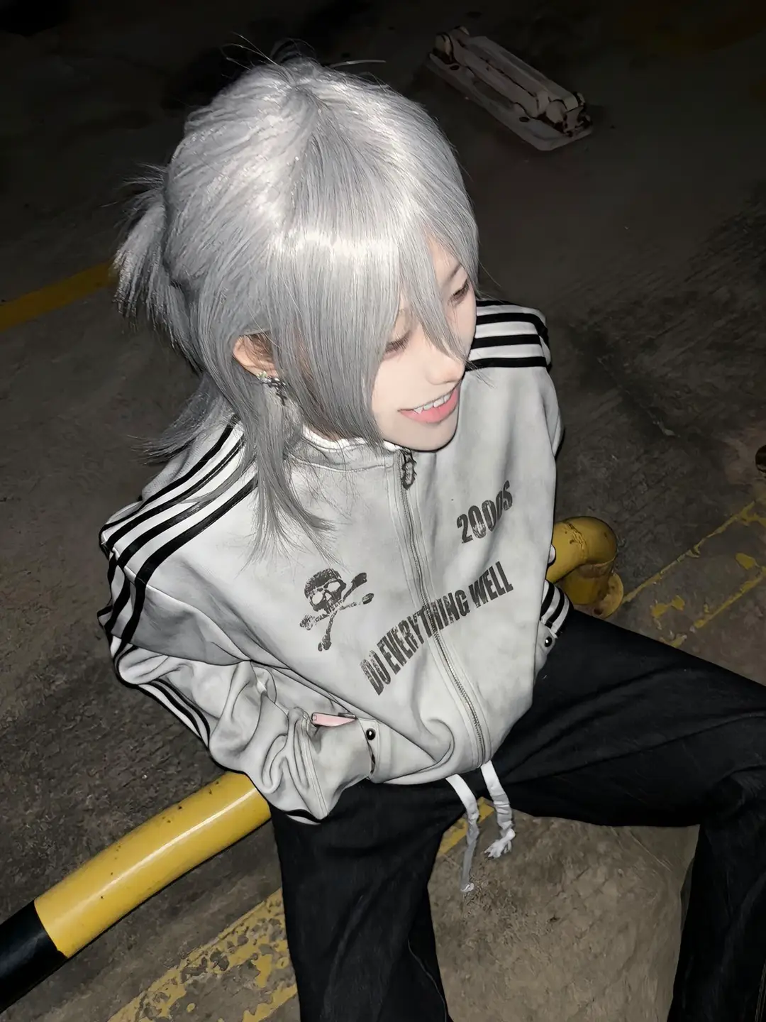 Y2k subculture stand up collar hoodie cardigan women's autumn and winter new style washed, sprayed dirty, worn jacket jacket jacket heavyweight top