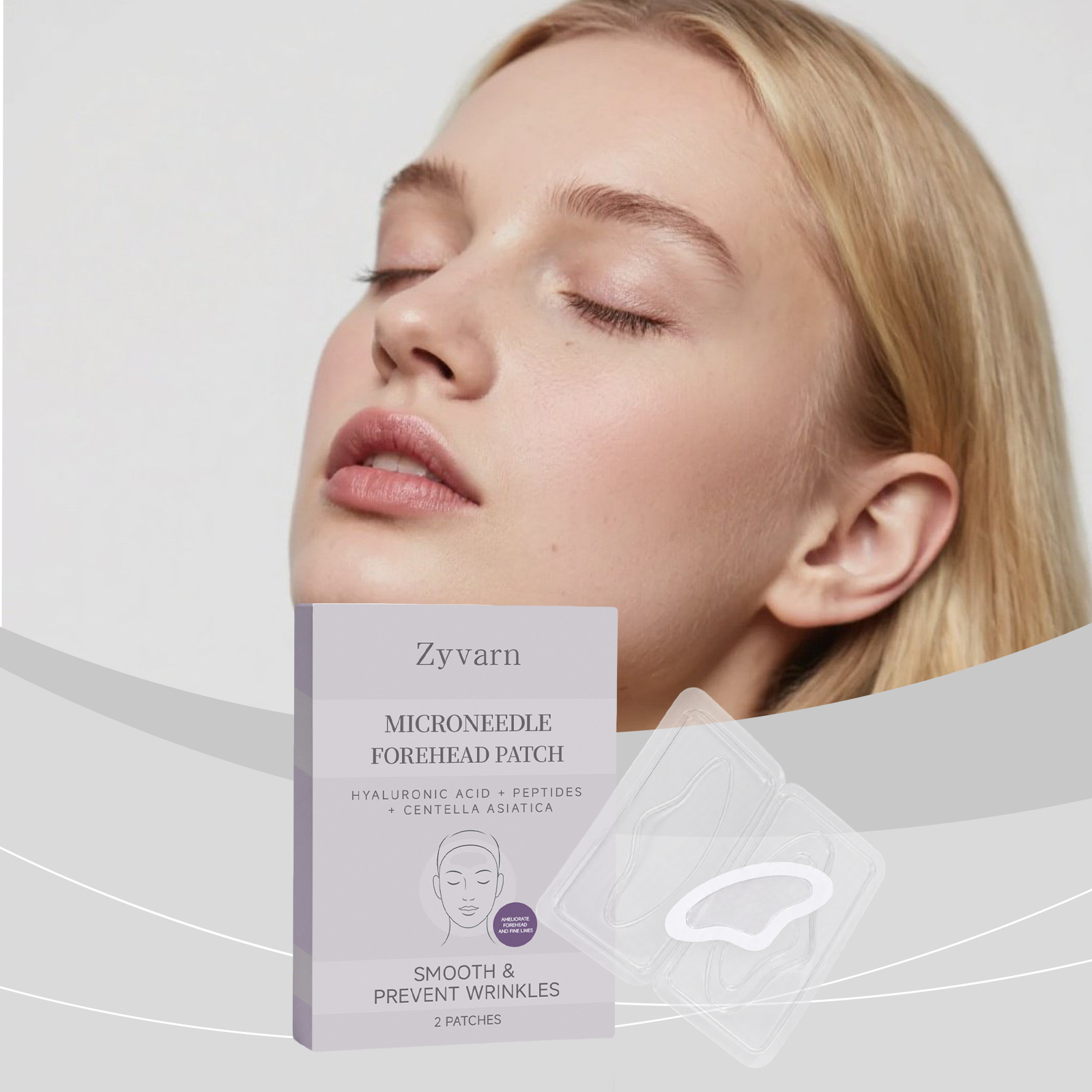 Zyvarn Centella Asiatica Forehead Patch Daily Moisturizing and Hydrating Forehead Patch That Delicately Adheres to the Skin Forehead Care Patch