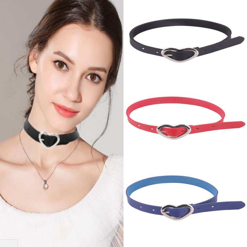 Japanese and Korean Harajuku Love Pin Buckle Collar Women's Neck Chain Multi-layer Winding Leather Bracelet Bracelet Arm Ring Leg Ring Multi-use