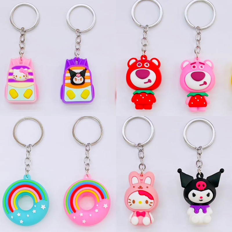 Creative Silicone Pvc Three-Dimensional Trendy Sanrio Series Cartoon Doll Keychain Stall Cheap Gift Wholesale