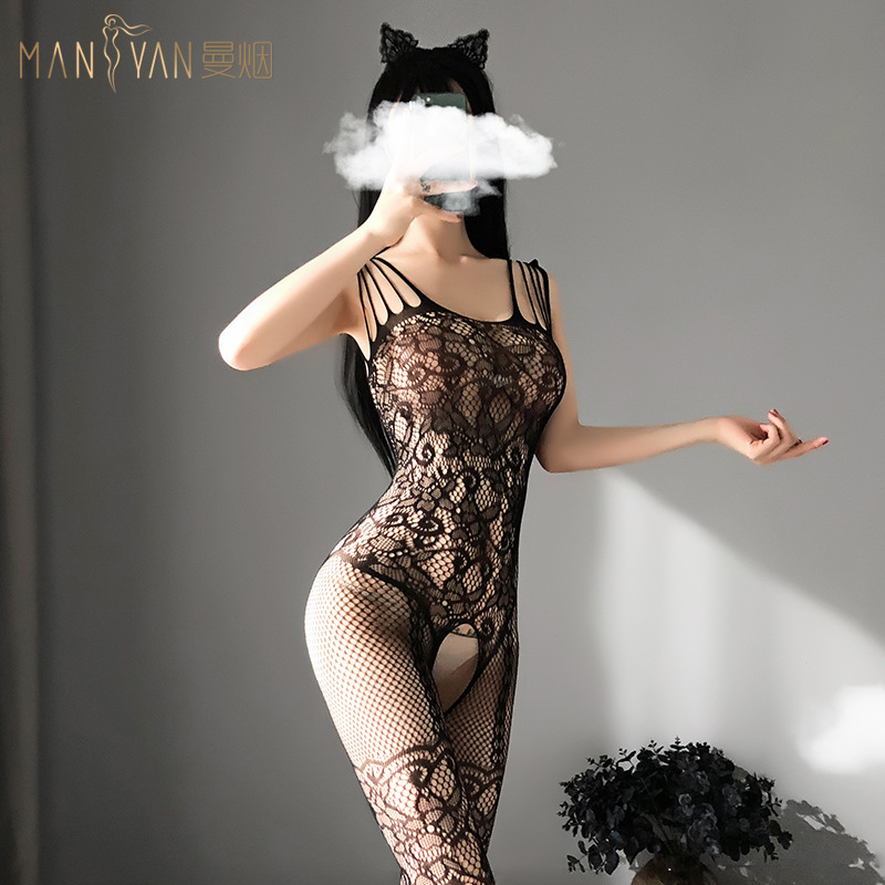 Women's Sexy Sexy Stockings open crotch one-piece mesh transparent sexy lingerie stockings stockings WY7953