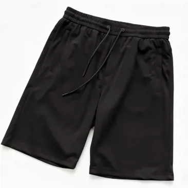 Left Pants Leg with Black Plush Yisi String Decoration, Three-Color Shorts 77031851
