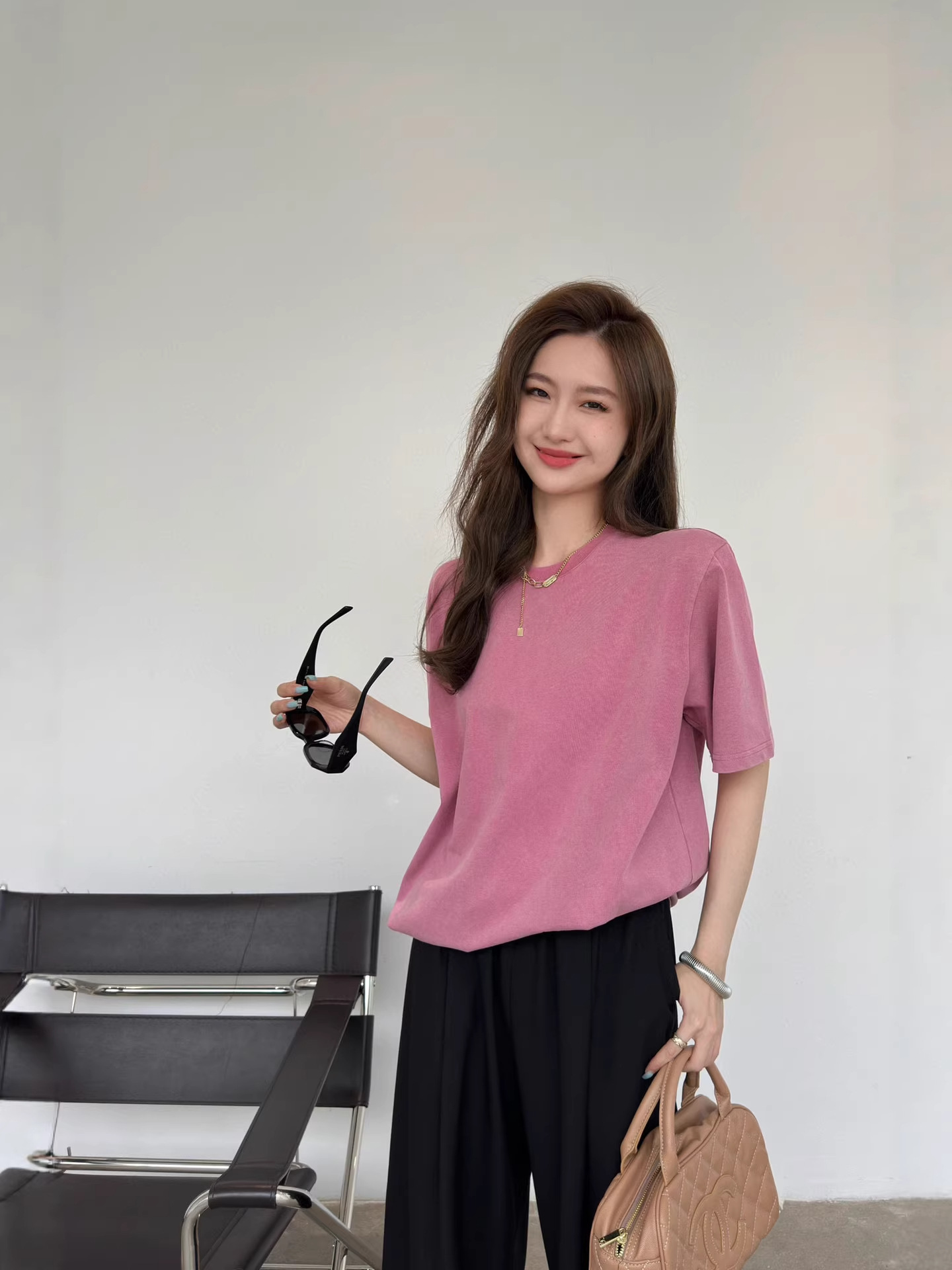 Warren Hailong |   Matthew26 Early Spring Nordic Retro Washed Vintage Top Women's Round Neck Short-Sleeved T-Shirt