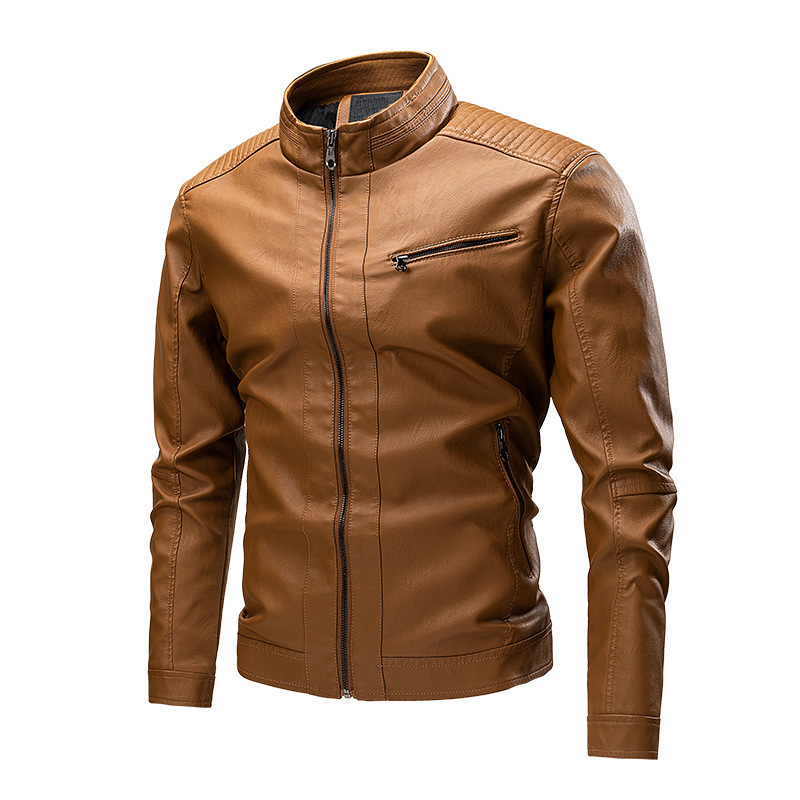 AliExpress Amazon new men's leather coat autumn and winter new foreign trade Men's motorcycle leather jacket PU leather coat