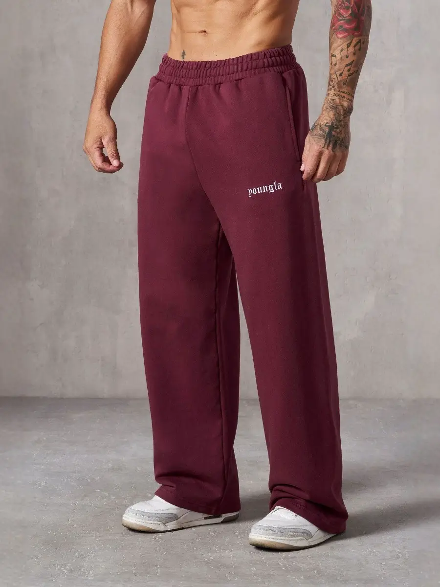 Youngla Embroidered American Style New Men's Sports Pants Jogging Muscle Fitness Straight Casual Long Pants