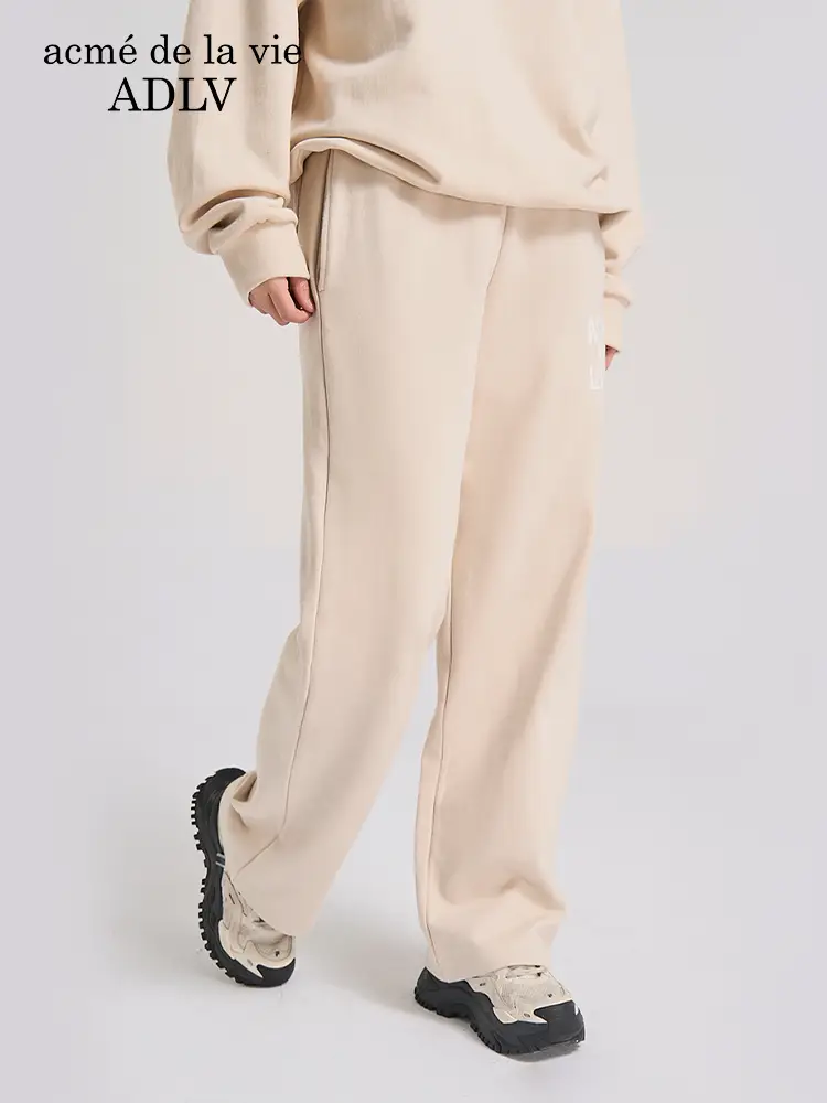 Adlv Sweatpants Casual Straight-leg Pants 25 Years New arrival pants Floor-Length Men and Women Minimalist Drawstring Slim Looking Spring & Fall