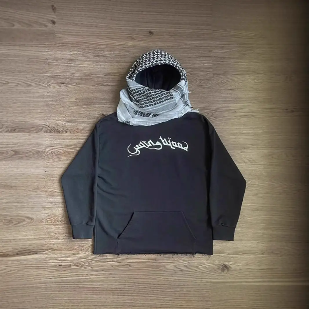 European and American Cross-Border 2025 Autumn and Winter New Hooded Sweatshirt Headscarf Design Trendy Brand Fashion Stylish Street Sweatshirt for Men and Women