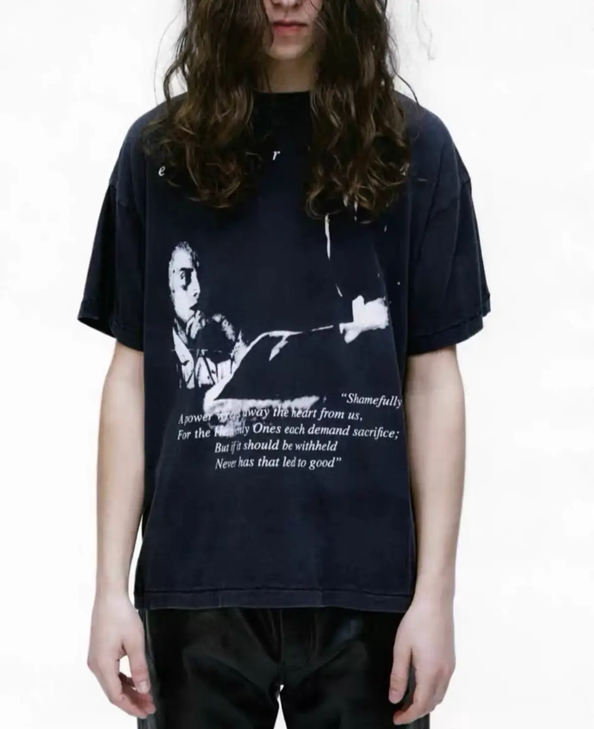 [in Stock] Erd25Ss Reflection Black Reflective Double-Sided Printed Short-Sleeve Shirt