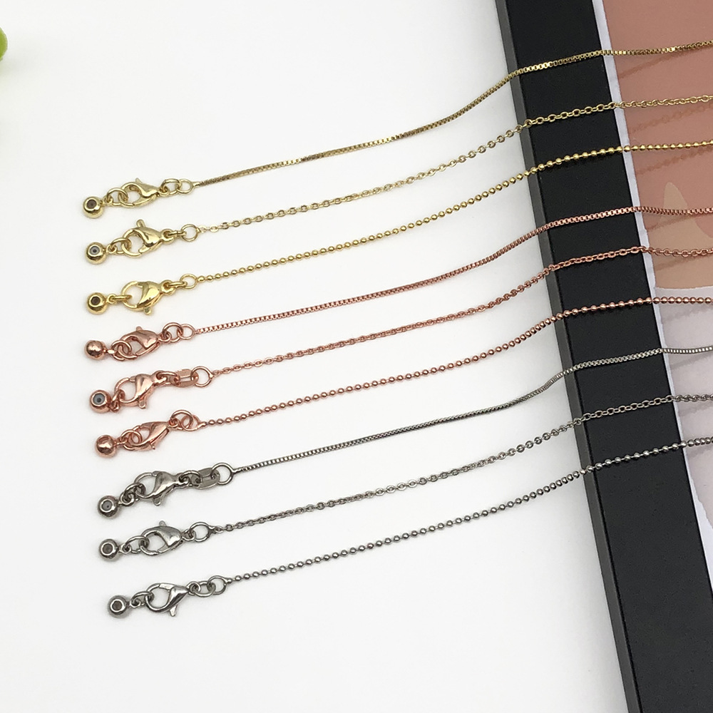 1 Adjustable Versatile Simple and High-End 14K Gold Necklace DIY with Needle Threading Movable Chain Needle Chain Silicone