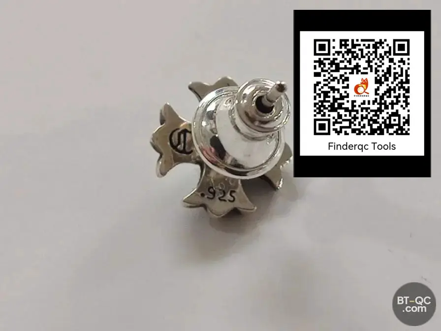 David Studio925 Sterling Silver Cruciate Flower Cruciate Flower Small Size Distressed Earrings Drop Stud Earrings Same Style for Men and Women