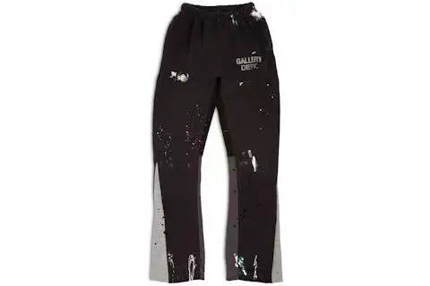 Correct Version Gallery Dept Hand-Painted Splash Ink Splicing Drawstring High Street Casual Sweatpants Slightly Flared Long Pants for Men and Women