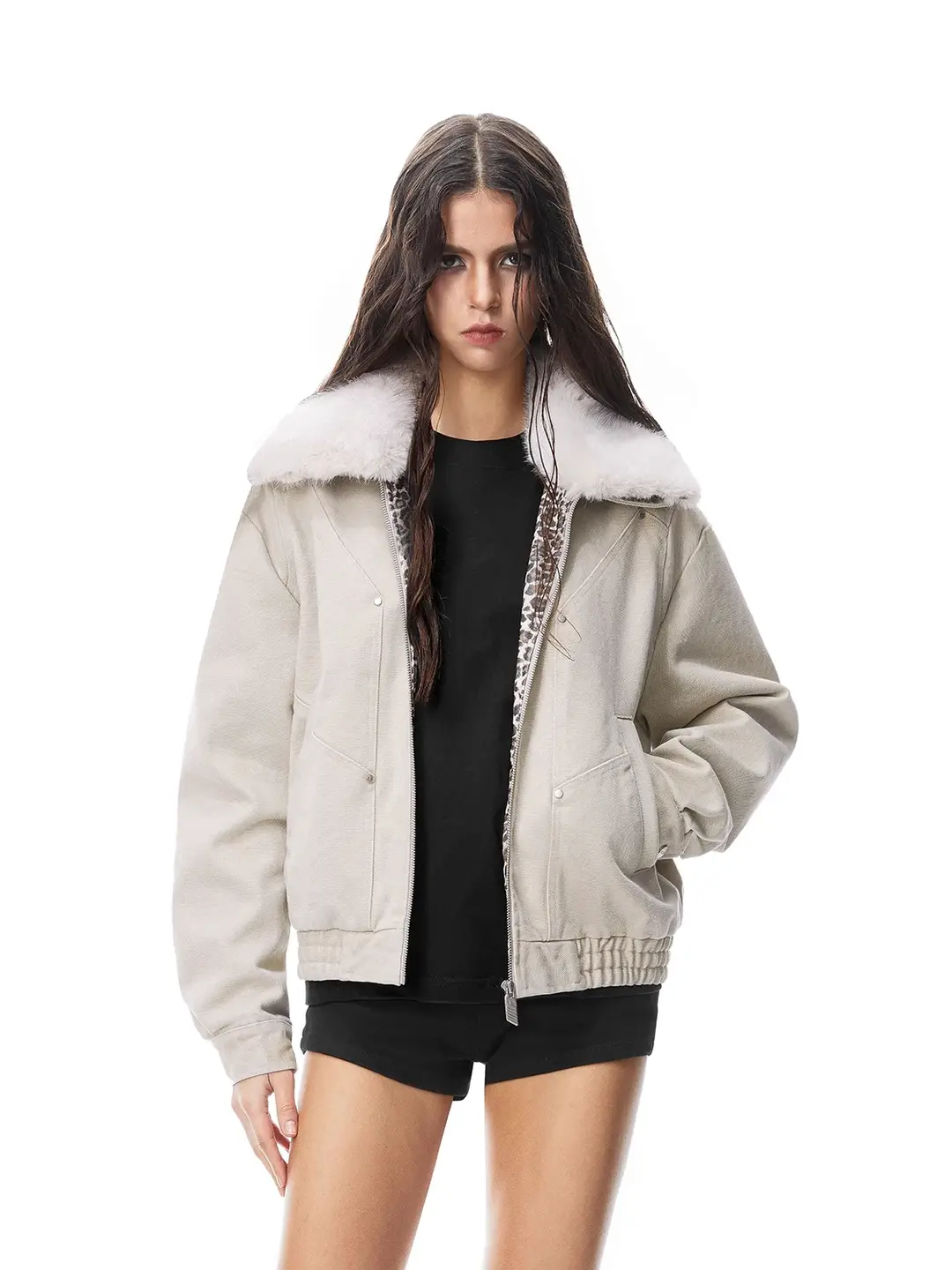 FDR Official Store Detachable Lapel Jacket Men's and Women's Autumn and Winter American Couple Clothes Zip Cardigan Tops