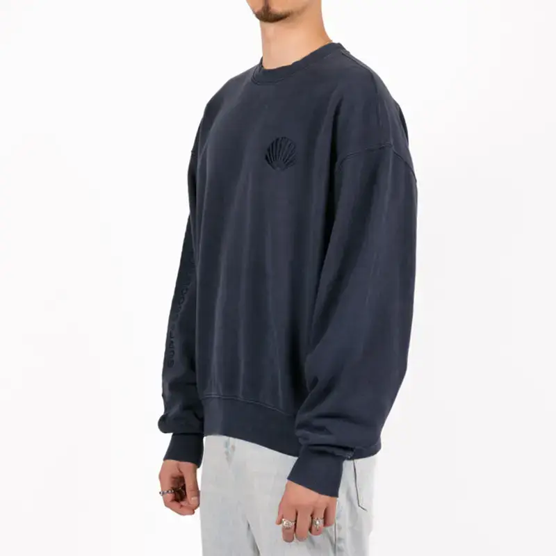 Dutch Wave Brand Men Autumn and Winter Fashion Casual Logo Embroider Loose Long sleeves Round Neck Sweatshirt Tops