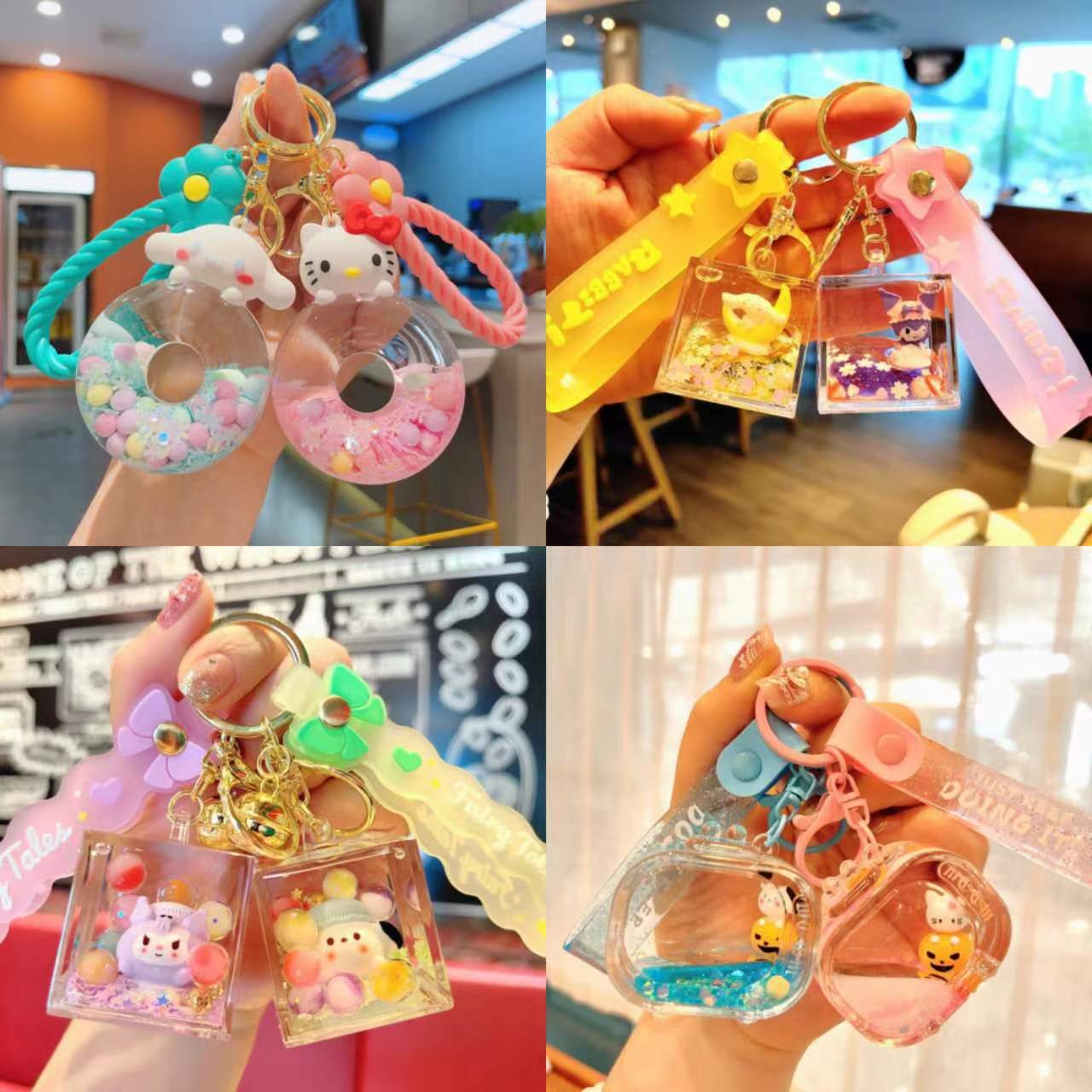 Creative Oil Acrylic Sanrio Keychain Cute Kulomi Car Key Chain Bag Pendant Small Gift