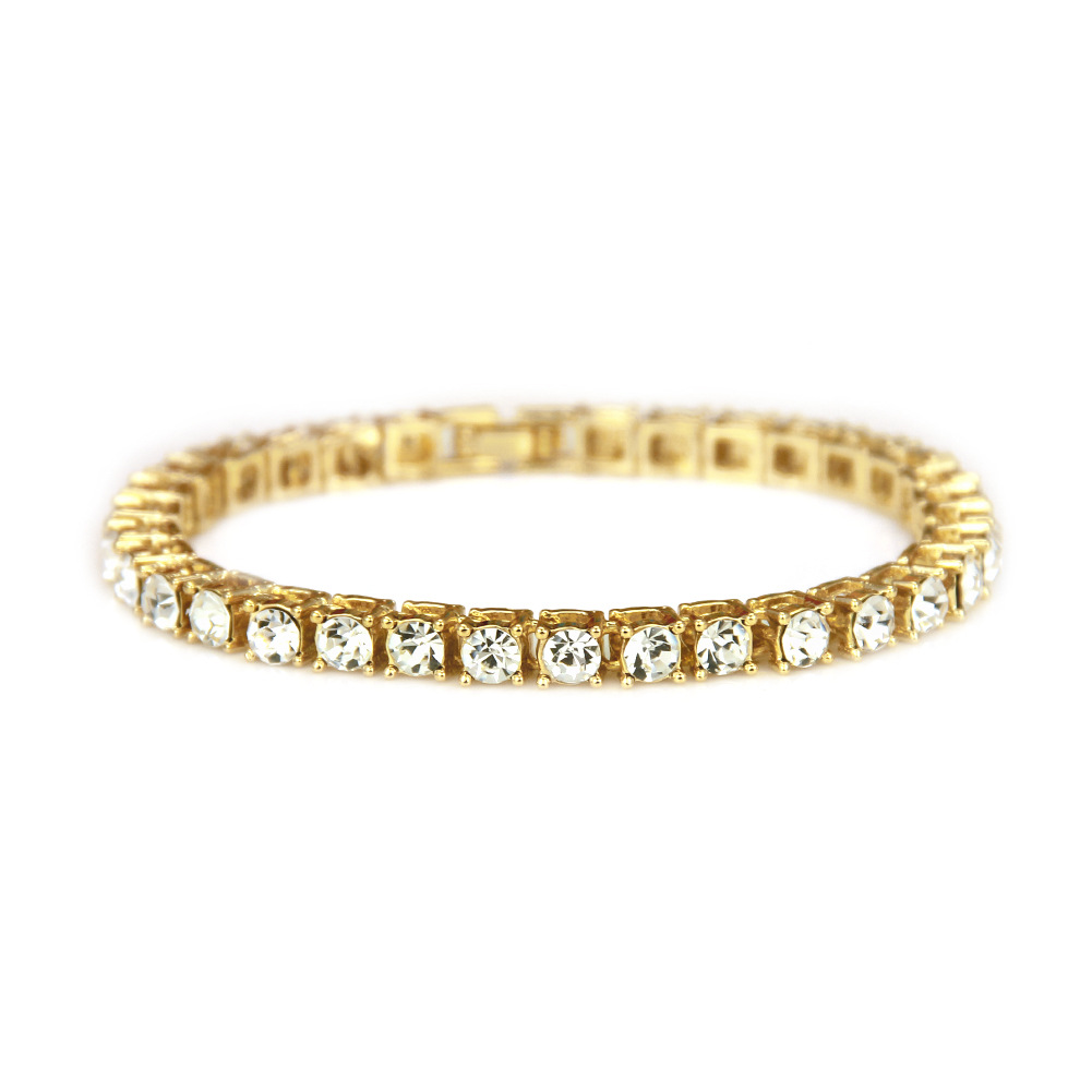 Europe and the United States hot new jewelry hip hop single row diamond bracelet men's fashion bracelet manufacturers wholesale