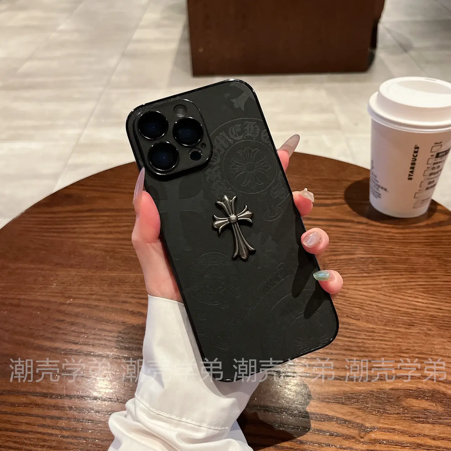 Trendy Brand Three-Dimensional Metal Croix Heart Phone Case for Apple 17 Pro Max iPhone 16 New Model with Built-In Lens Film, Unique and High-End for 15, Stylish for Men and Women, 14 Full Coverage Matte Anti-Drop for 13