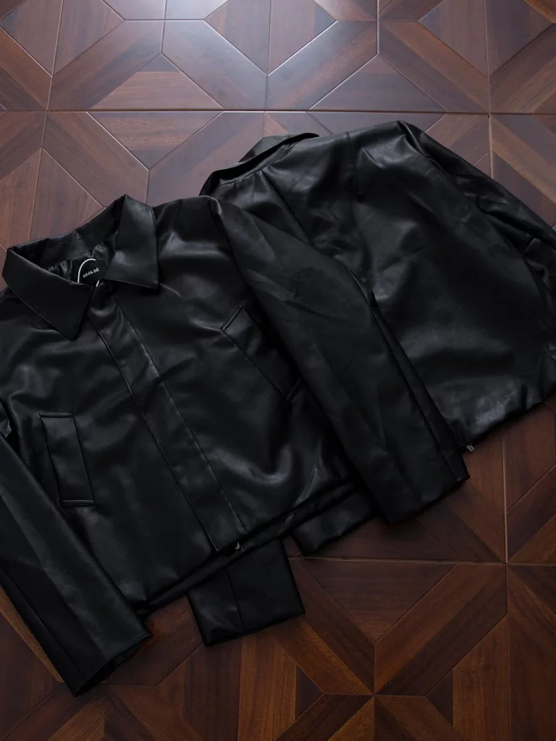 Original Vujade Leather Short Jacket for Men and Women, Loose Casual Leather Coat, Same Style as Kenijima