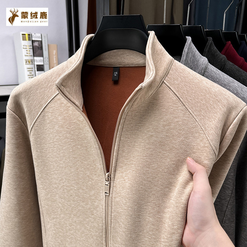 2025 High-End Polar Fleece Stand-Collar Jacket for Men, 2025 Winter Double-Sided Fleece Jacket, Fleece-Lined and Thickened Sweatshirt Coat