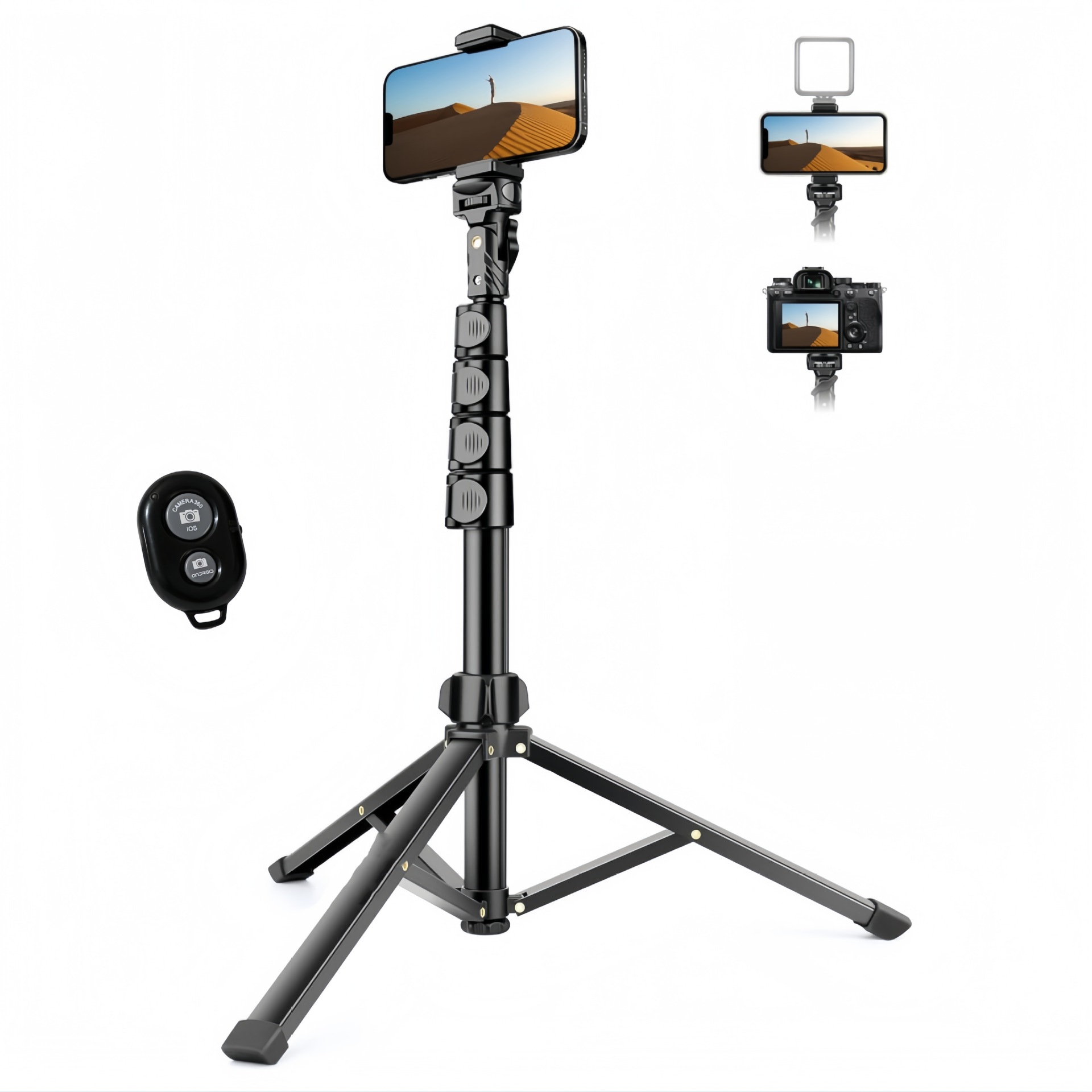 Shooting mobile phone bracket mobile phone tablet fill light bracket multi-functional smart photography camera tripod