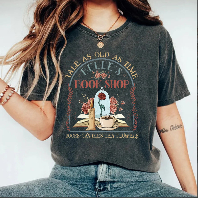 Foreign Trade Women's Summer Round Neck Breathable Short-sleeved T-shirt Washed Old T-shirt Summer Pure Cotton Vintage T-shirt