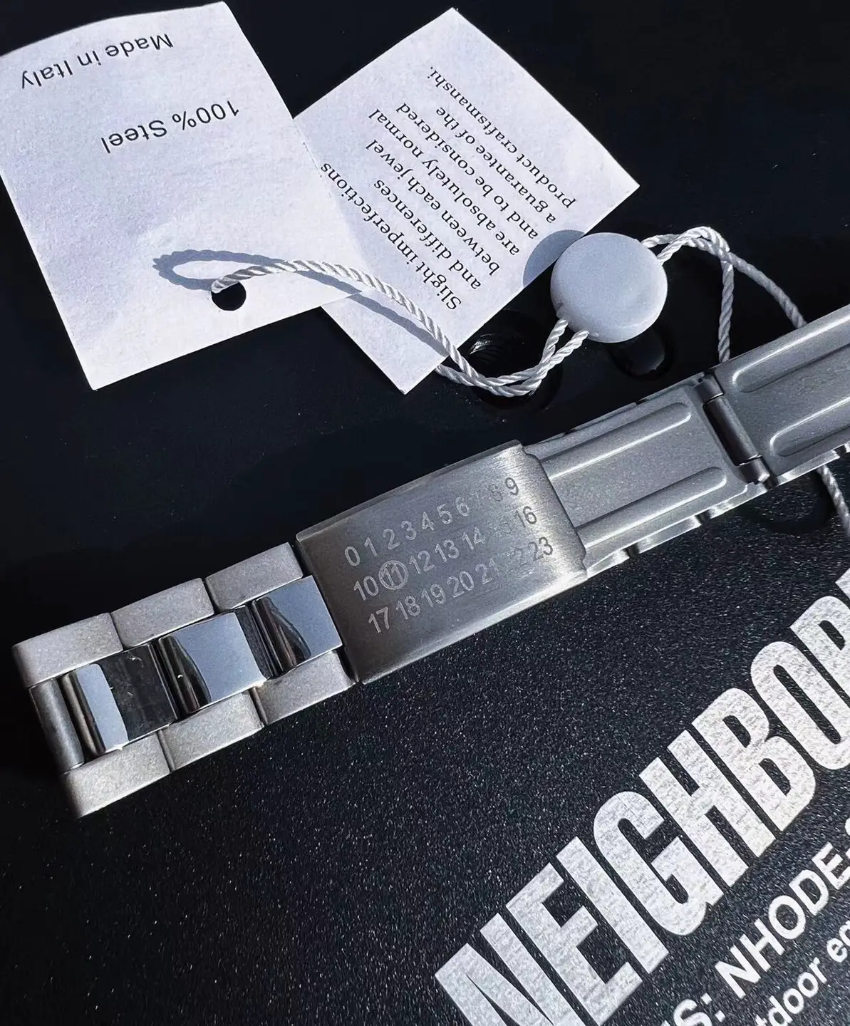 Correct Version Margiela Style mm Watch Strap Bracelet Independent Original Digital Logo Titanium Steel Couple Bracelet