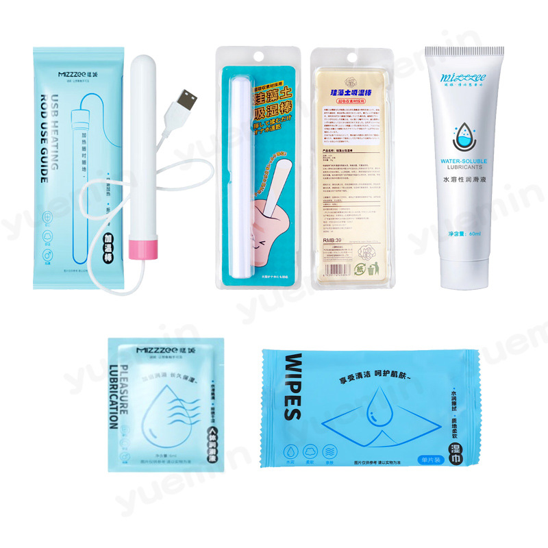 Mystery Lady - Water-Soluble Human Lubricant 60ml for Intimate Areas, Couple's Hyaluronic Acid Warming Stick, Cleaning Wipes